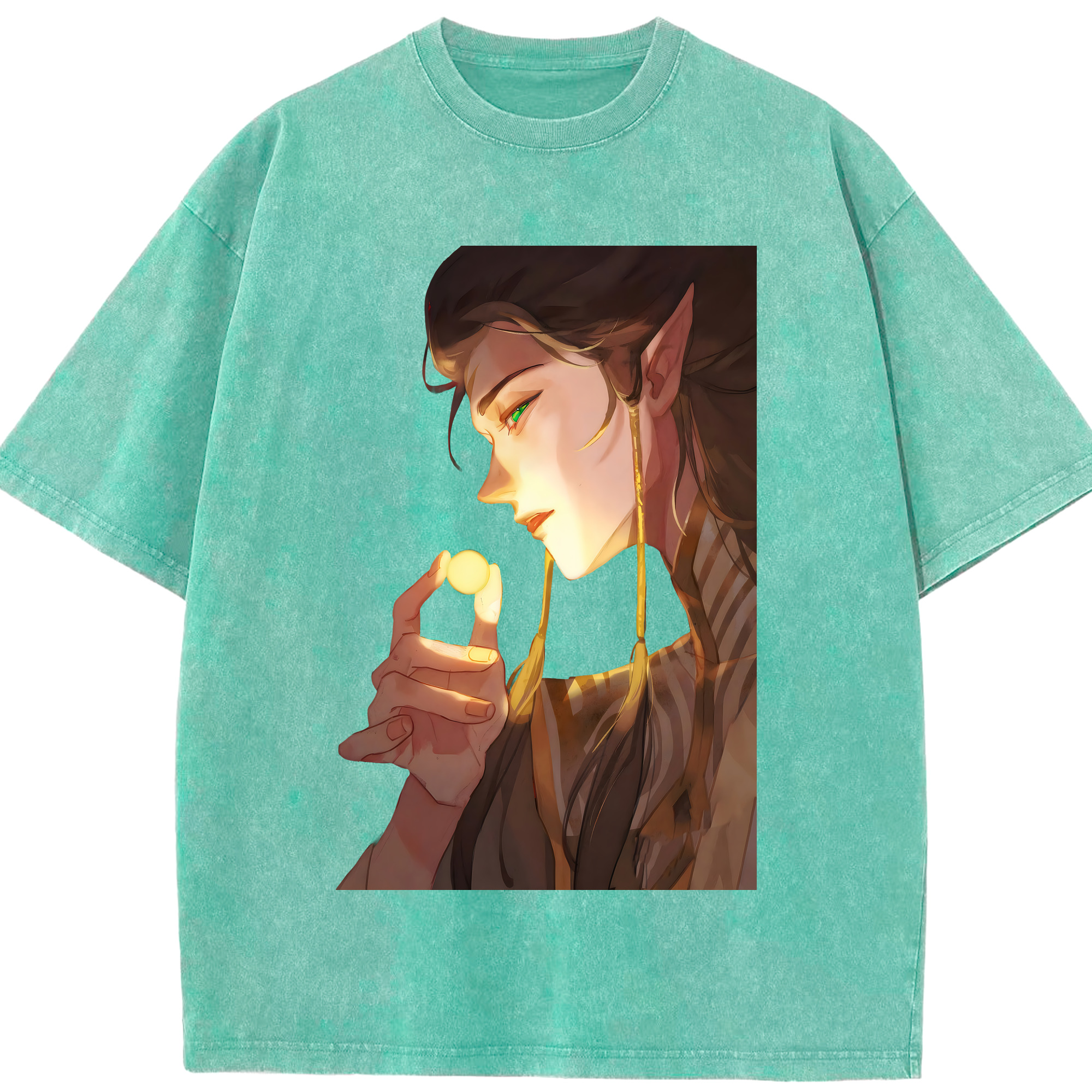 （画像用） Ne Zha 2 ナタ 魔童の大暴れ 綿100% ヴィンテージ風 半袖Tシャツ（フロントプリント）